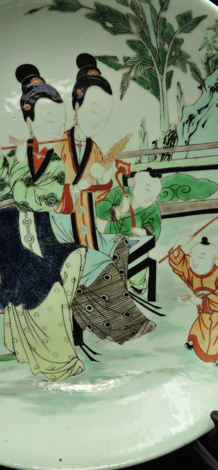 清康熙五彩侍女人物故事大盘