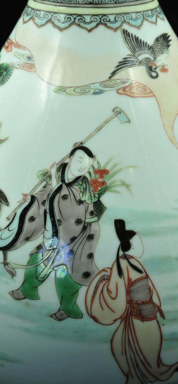 清康熙五彩八仙人物玉壶春