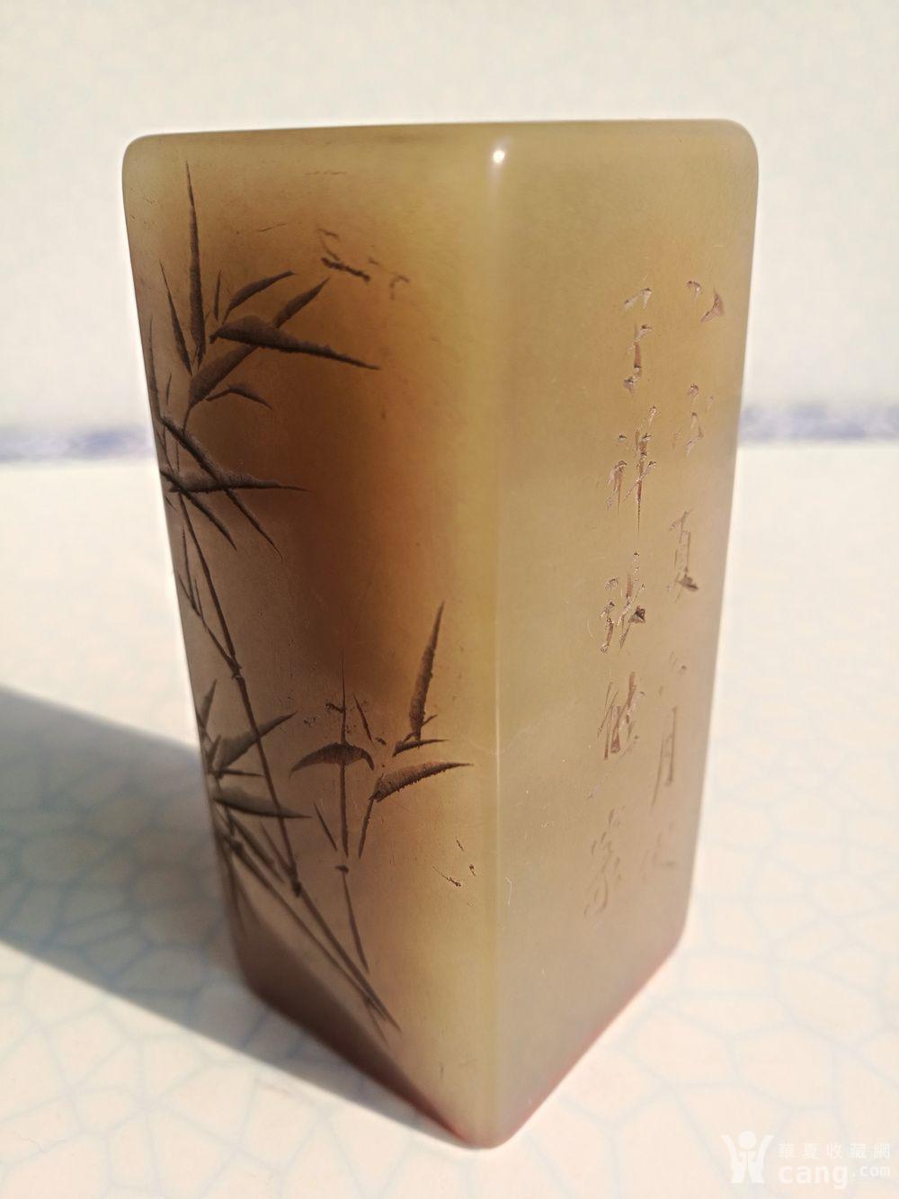 清,张熊作 寿山白冻石 双面书画功素钮 闲章:158克