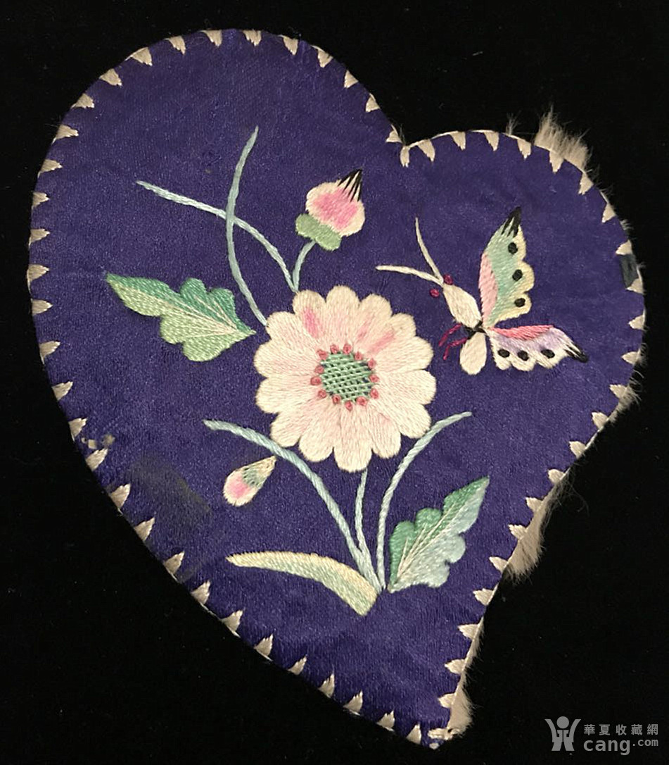 清代老绣护耳单片不成对一组五片