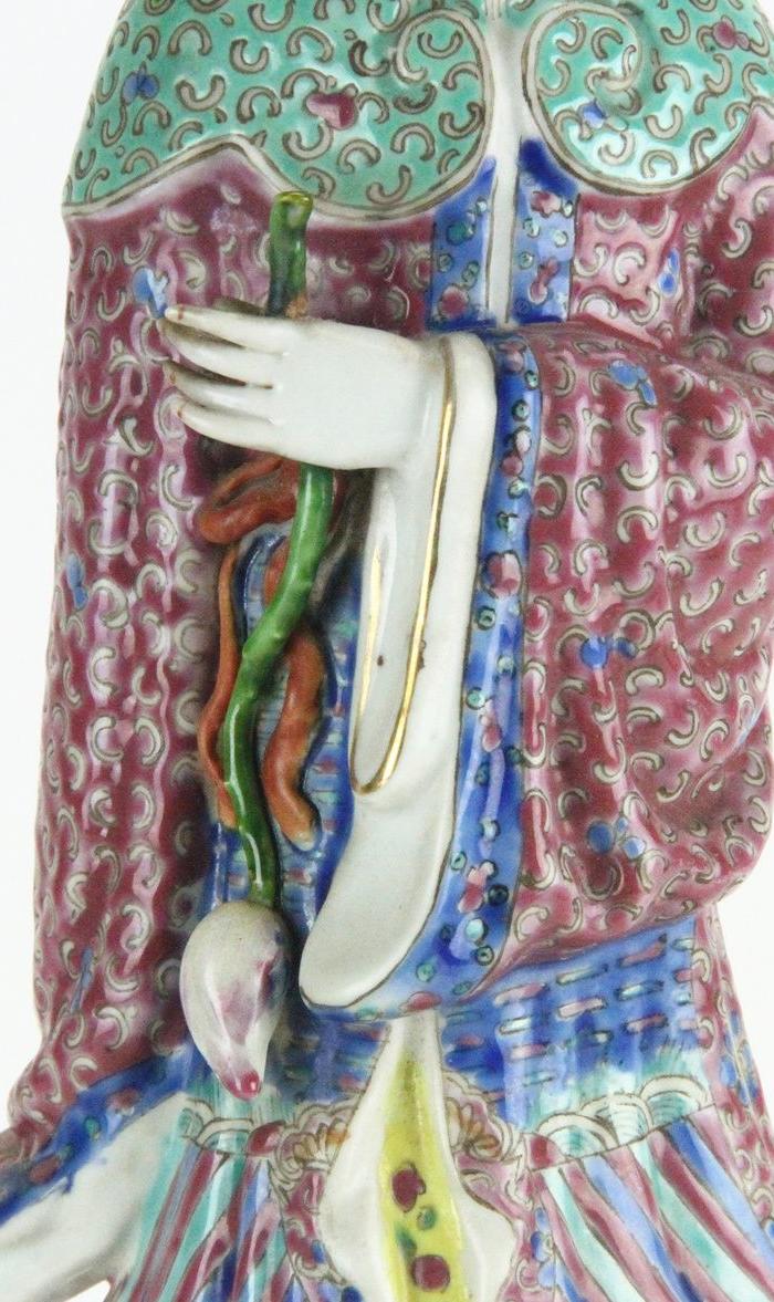 清晚王荃记造八仙人物何仙姑粉彩人物