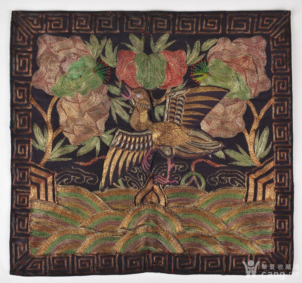 清 盘金绣补子一件