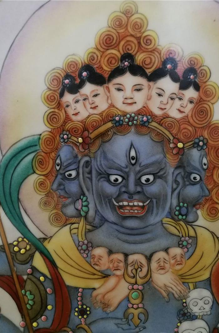 丁观鹏佛母明王瓷板