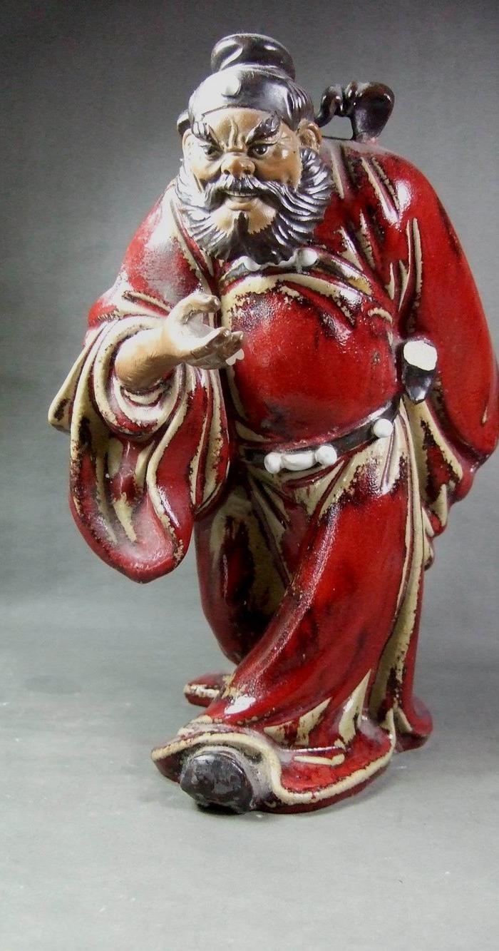 广东石湾窑泥彩雕塑钟馗人物