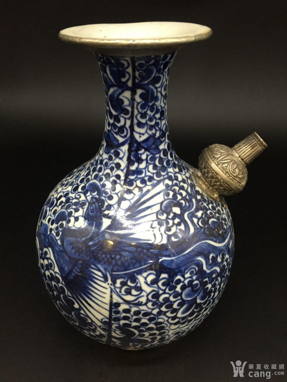 瓷器 当代 康熙青花凤纹军持