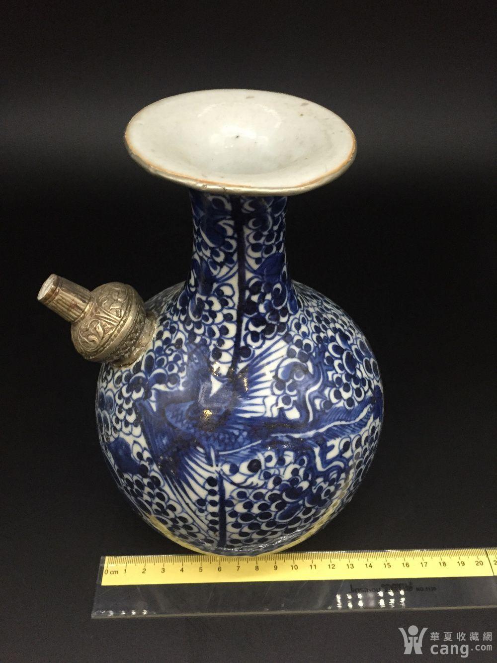 康熙青花凤纹军持