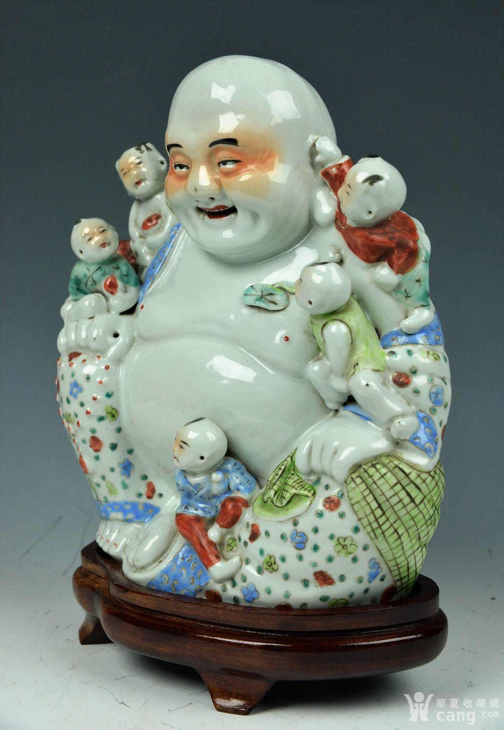 极美民国粉彩五子佛造像连座 极美漂亮的民国粉彩五子佛造像连座,佛像