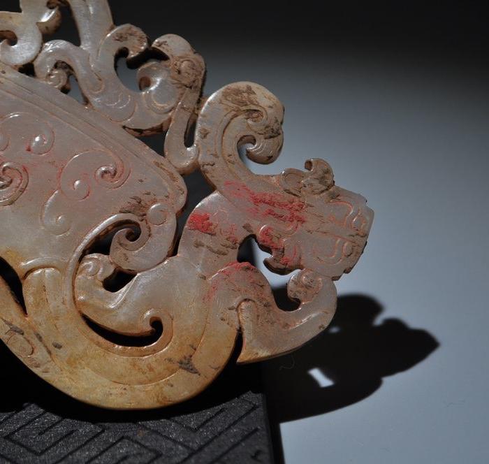 *玉器龙凤玉璜摆件挂件