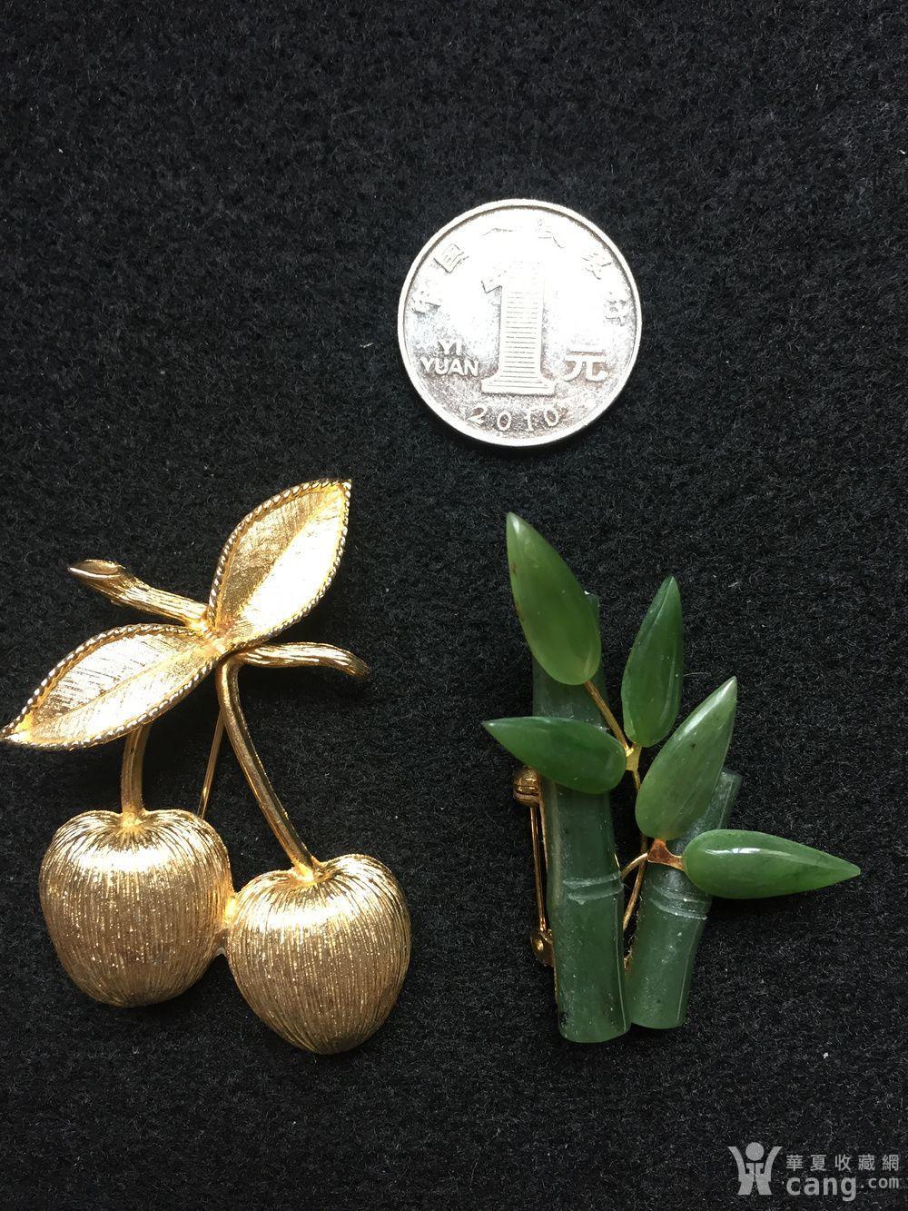 美国回流兴业坊 天然碧玉节节高胸针.美国品牌胸针.