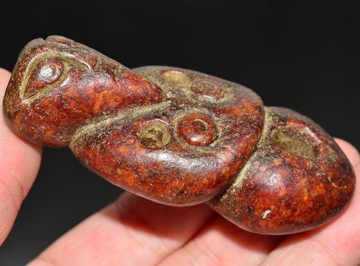 古玉老玉*和田玉*玉器红玉翁仲人