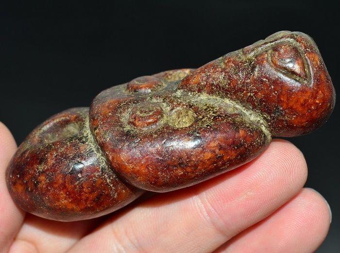 古玉老玉*和田玉*玉器红玉翁仲人