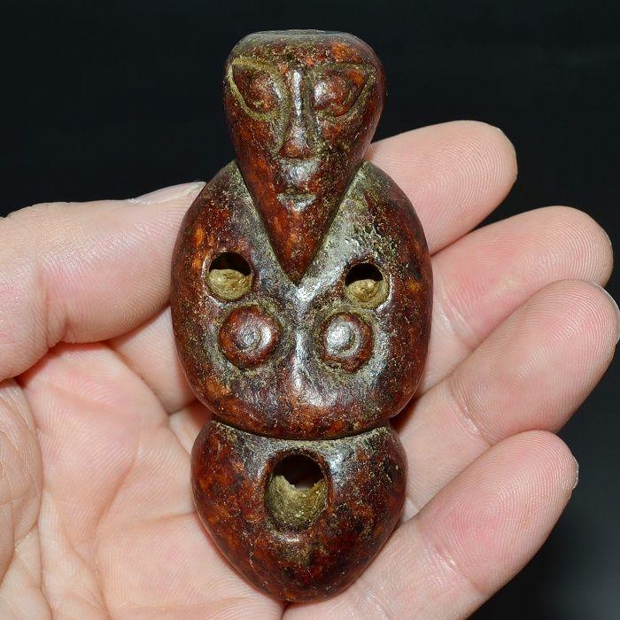 古玉老玉*和田玉*玉器红玉翁仲人