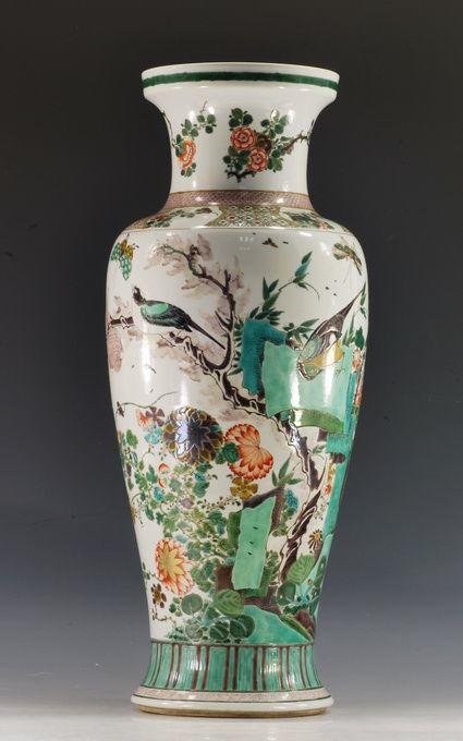 康熙五彩花鸟瓶