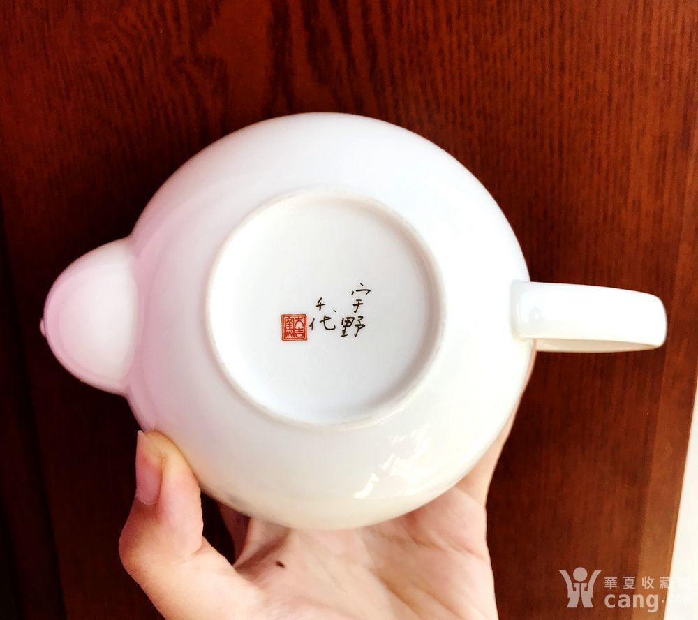 日本大吉窑宇野千代制浪漫紫樱花陶瓷茶壶!