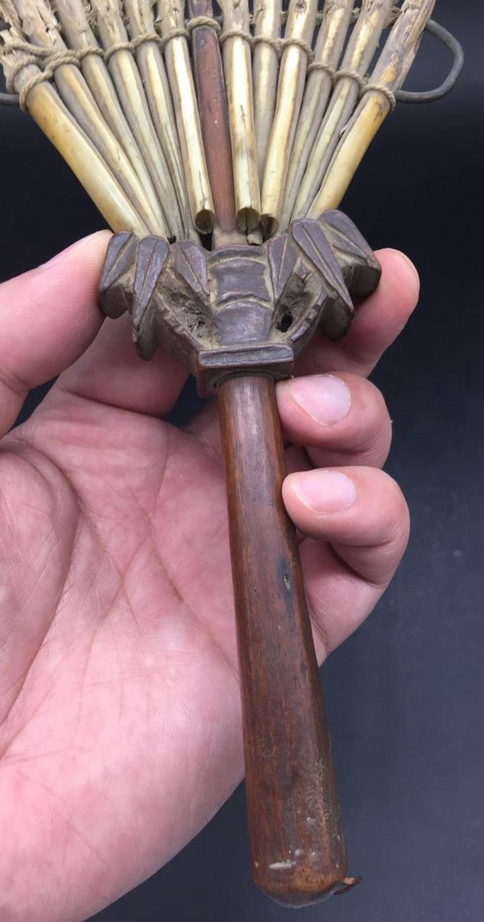 清代老黄杨木鹅毛扇