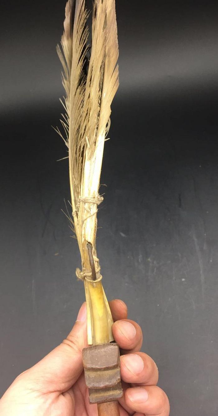 清代老黄杨木鹅毛扇