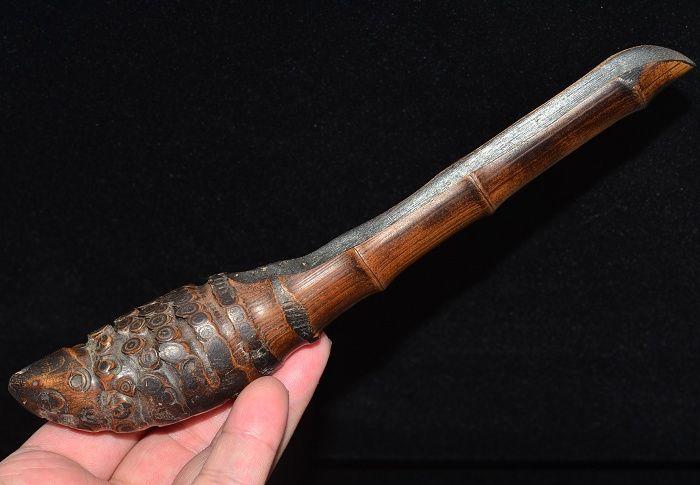 收藏几十年的 清末民初老罗汉竹漂亮完美老包浆茶具品茶老茶勺