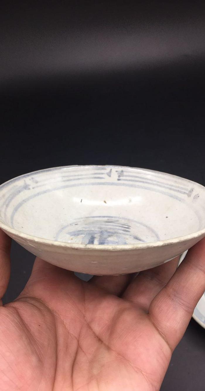 明代青花寿字碗2个