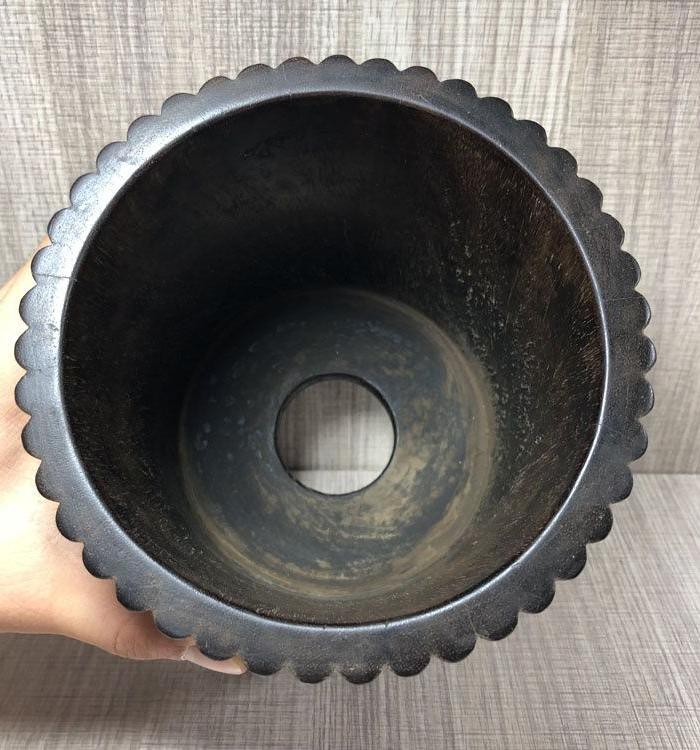 清代黄花梨瓜棱口笔筒黄花梨老笔筒文房