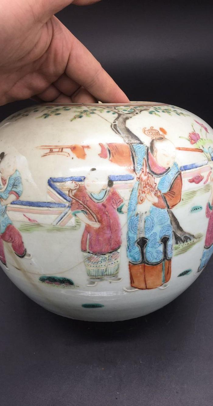 清代中期粉彩人物罐_华夏古玩城_华夏收藏网