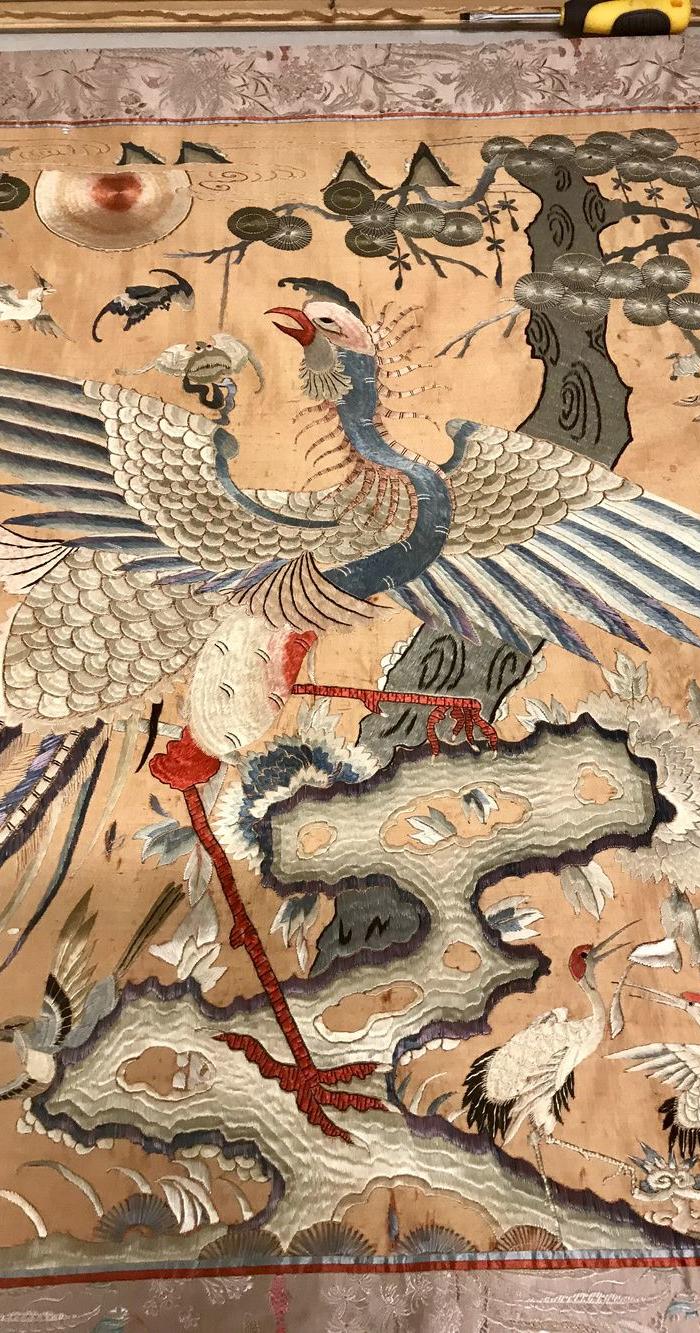 清中期 精品 粤绣 百鸟朝凤