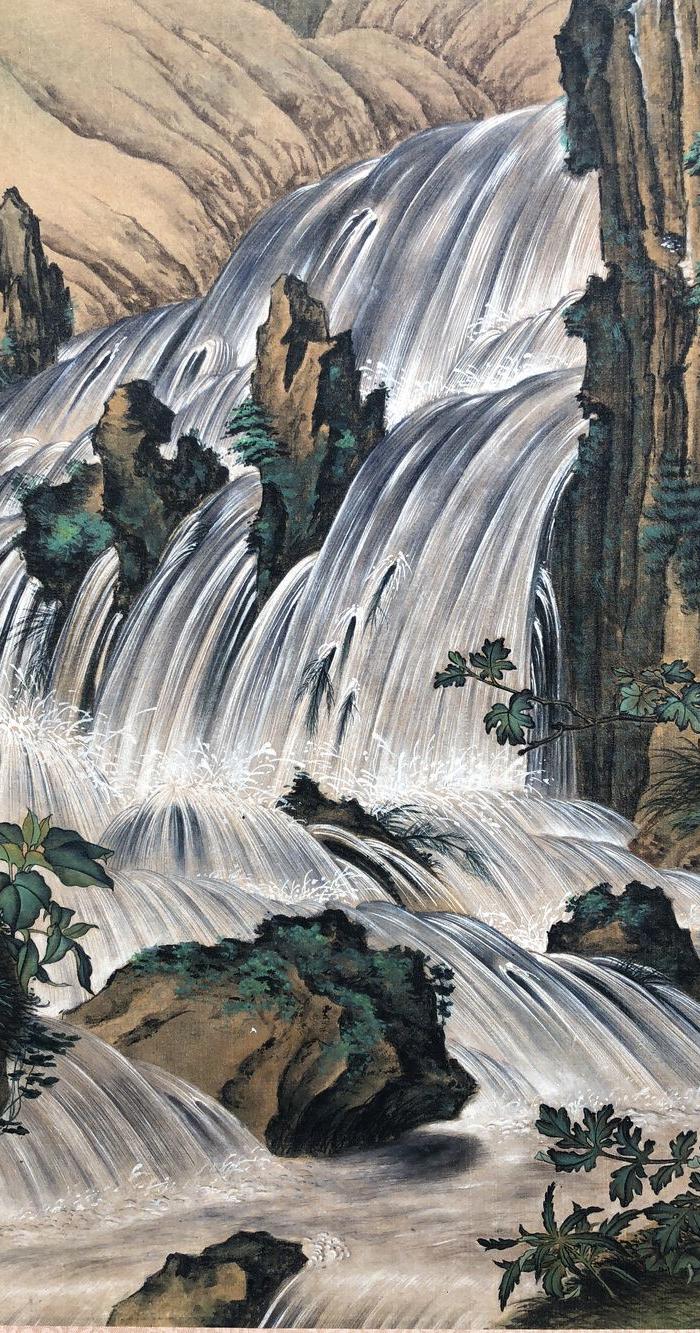 郎世宁 松鹰图  年代:清 款式:中堂 品相:全品 内容:山水风景