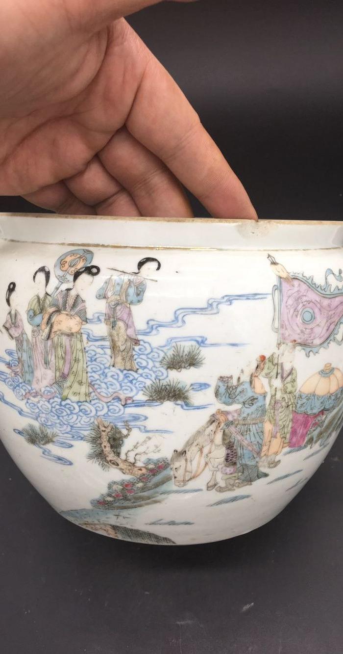 华夏古玩城 瓷器 其它 > 民国名家万松茂款郭子仪遇仙图罐