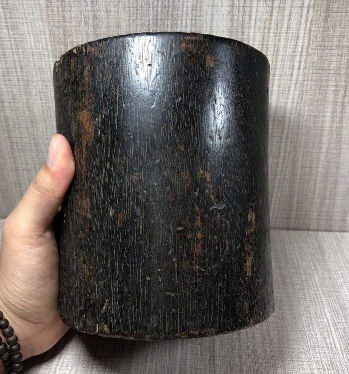 清代黄花梨笔筒 刷漆黄花梨老笔筒 文房四宝