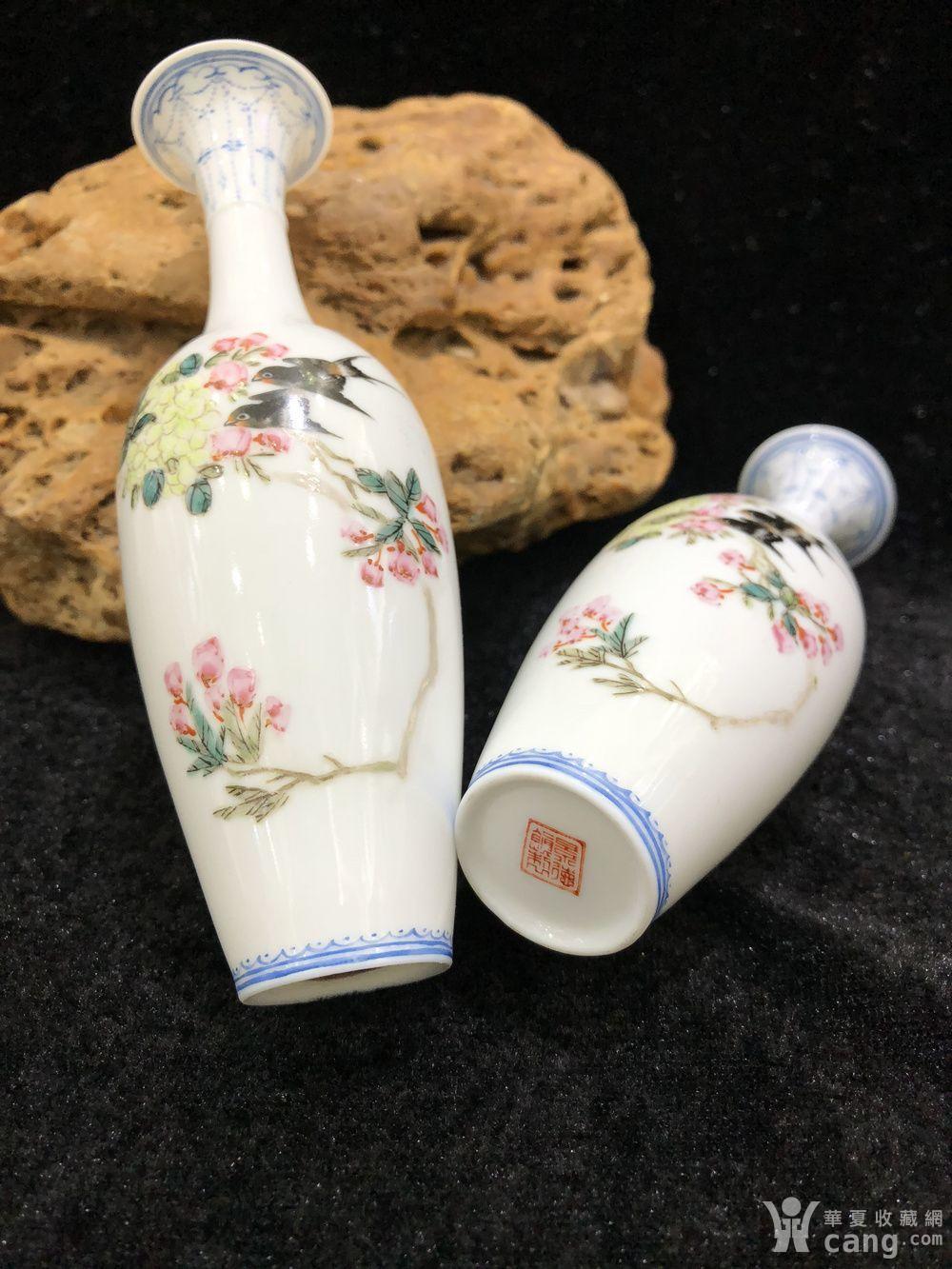 景德镇新华瓷厂60 70年代花鸟薄胎瓶