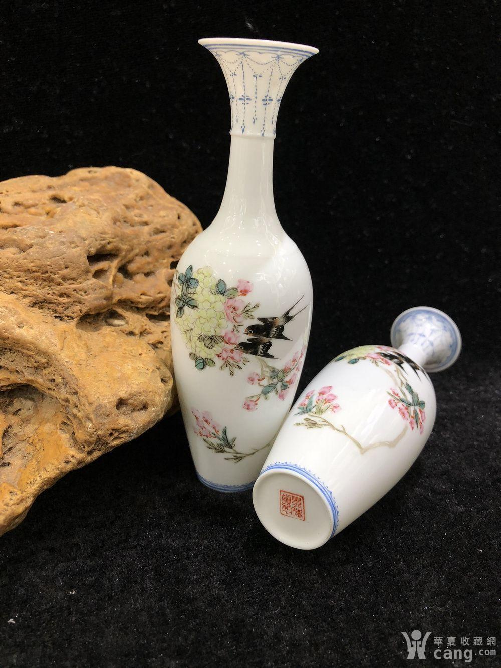 景德镇新华瓷厂60 70年代花鸟薄胎瓶