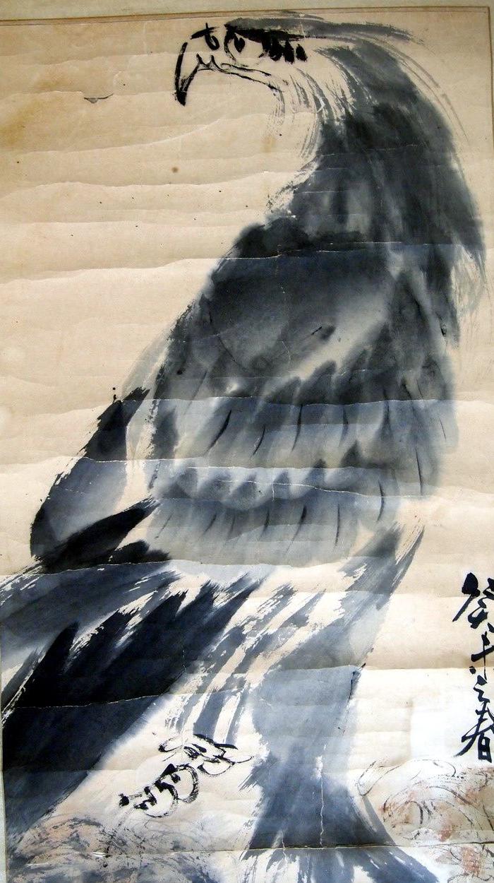 白石弟子 许麟庐 《松鹰图》