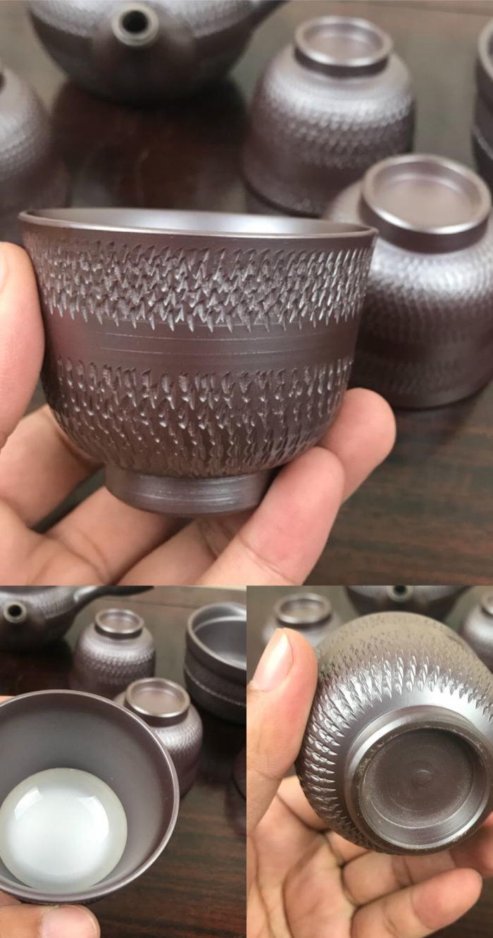 日本回流万古烧 茶具 横手急须侧把壶茶壶茶杯茶具