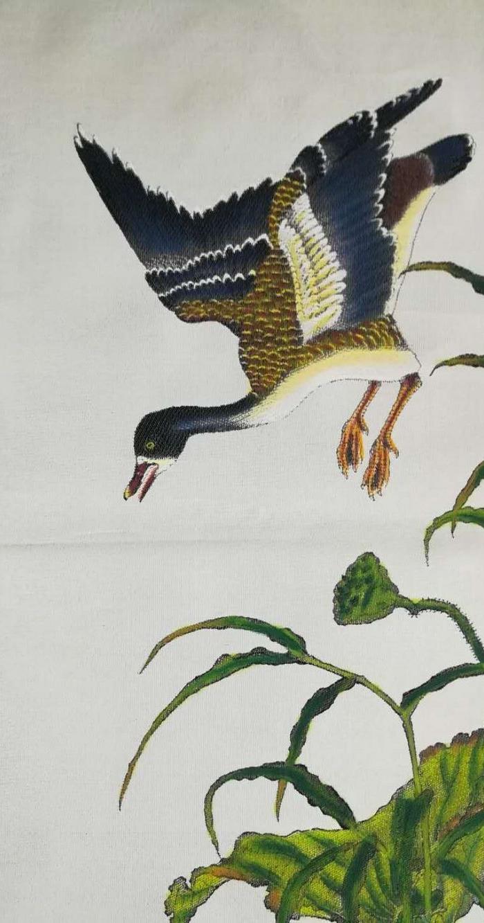 八十年代都锦生织锦:飞禽图四条屏