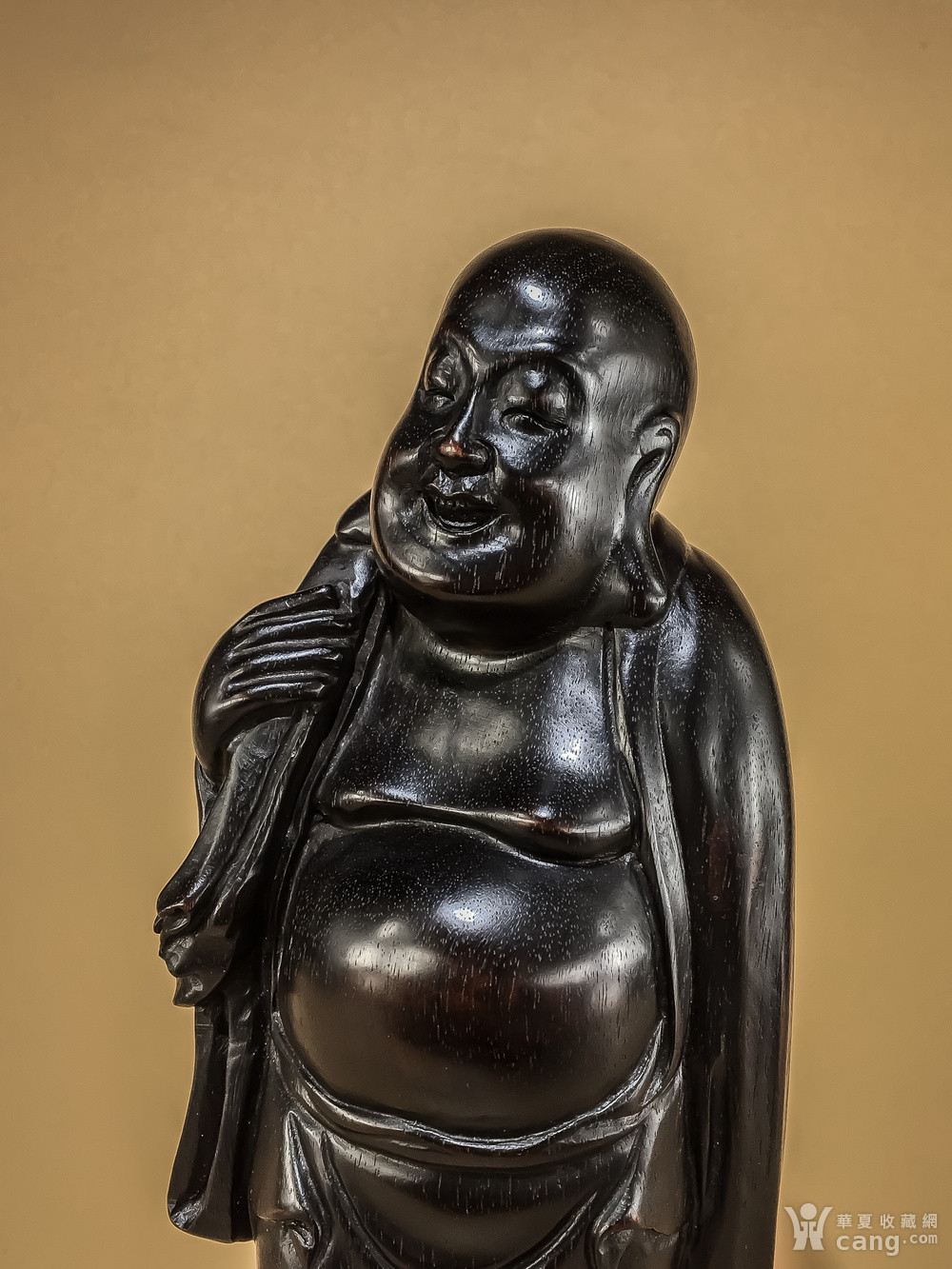 老木雕布袋弥勒菩萨摆件 紫檀木雕佛像人物老木器明清紫檀木