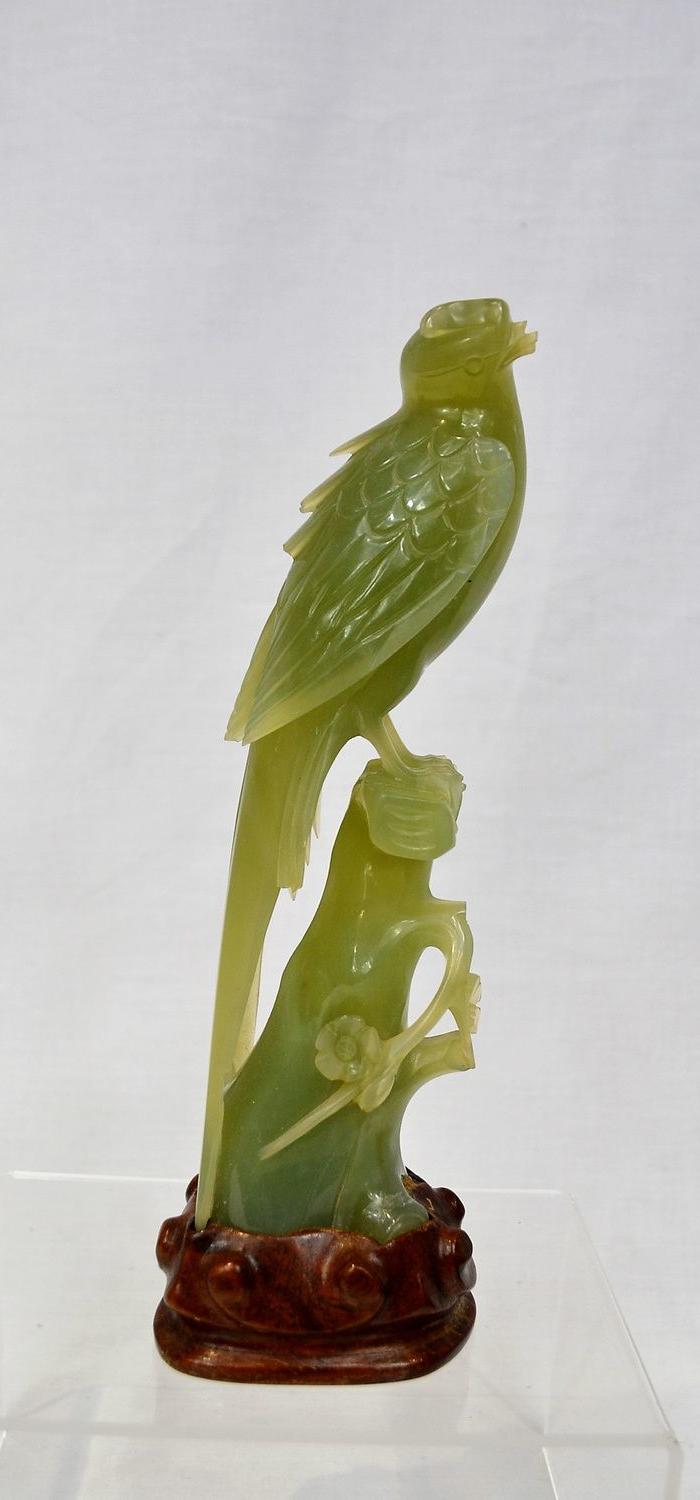 创汇期 玉鸟摆件