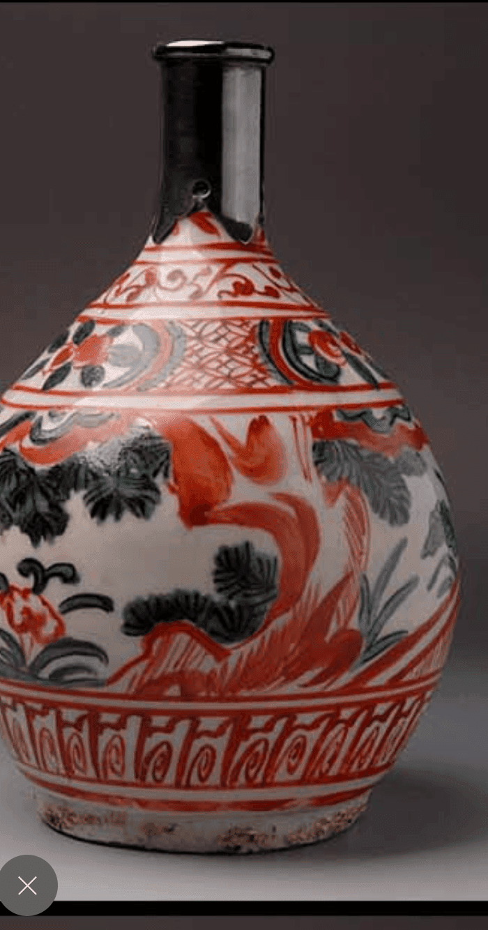 5cm  明代福建漳州窑红绿彩外销瓷,日本称之为吴须赤绘.