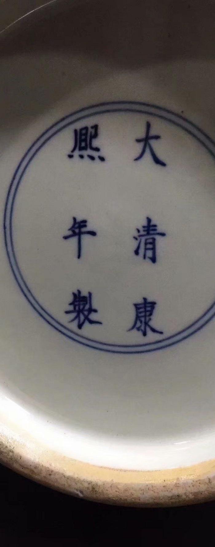 大清康熙年制古彩人物故事图大棒槌瓶一对