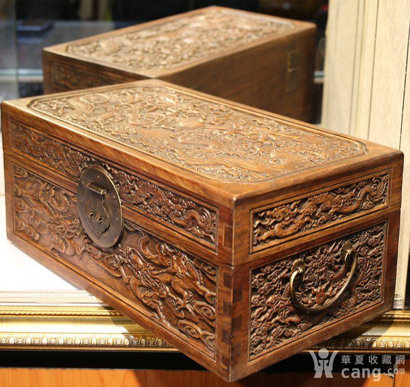 明清木器 黄花梨雕龙首饰盒 珠宝盒 特价包邮
