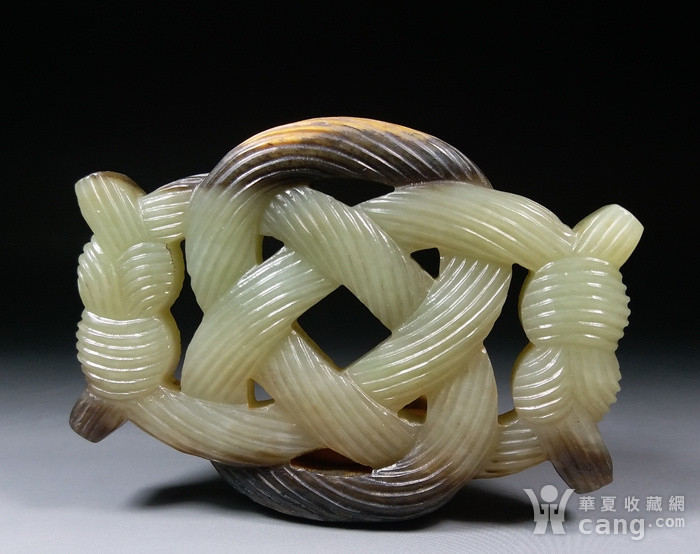 明代和田青黄玉同心结佩