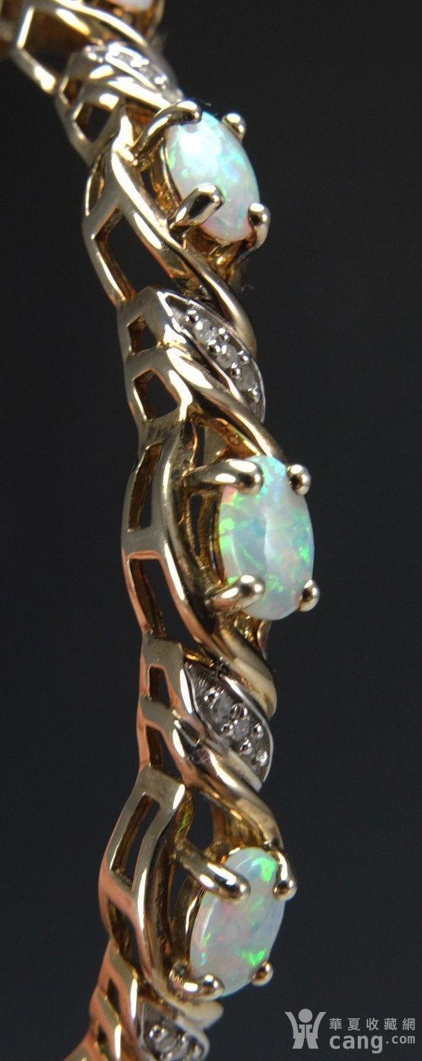 国外回流925银鎏金天然欧泊手镯