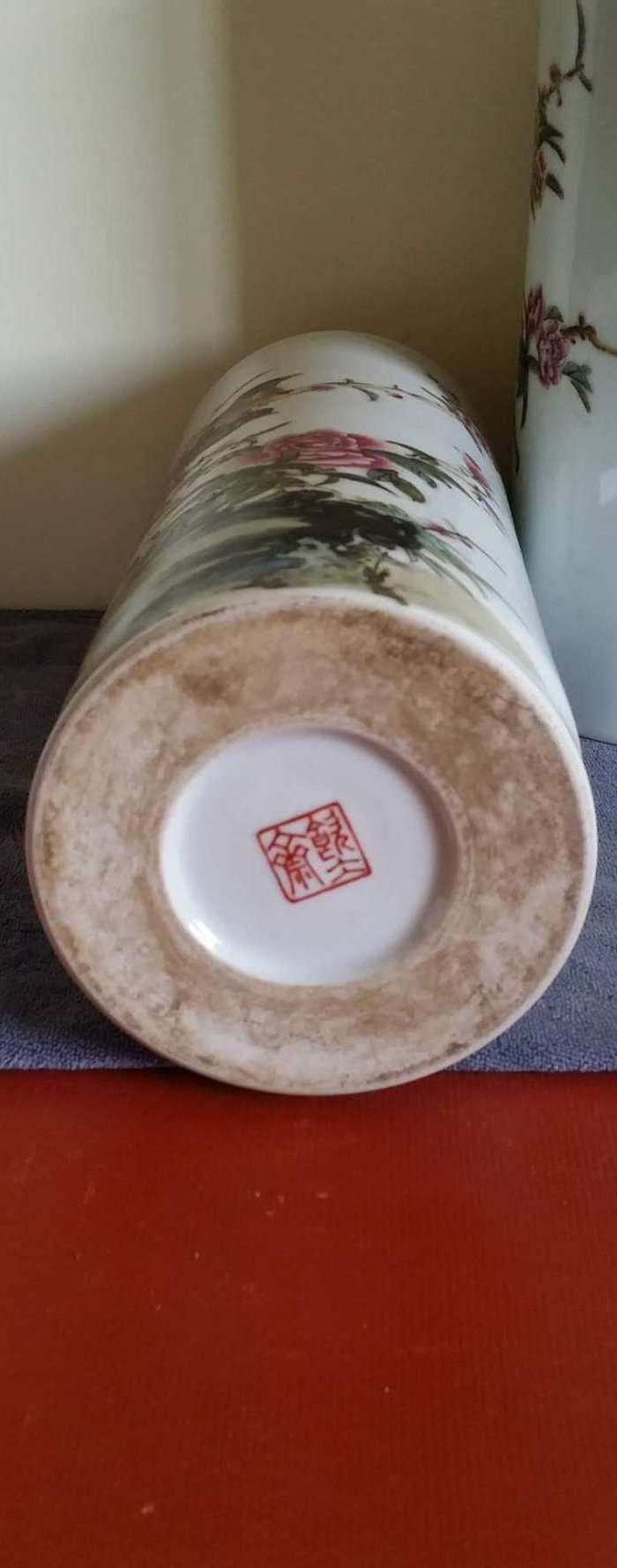 珠山八友瓷画家刘雨岑粉彩帽筒