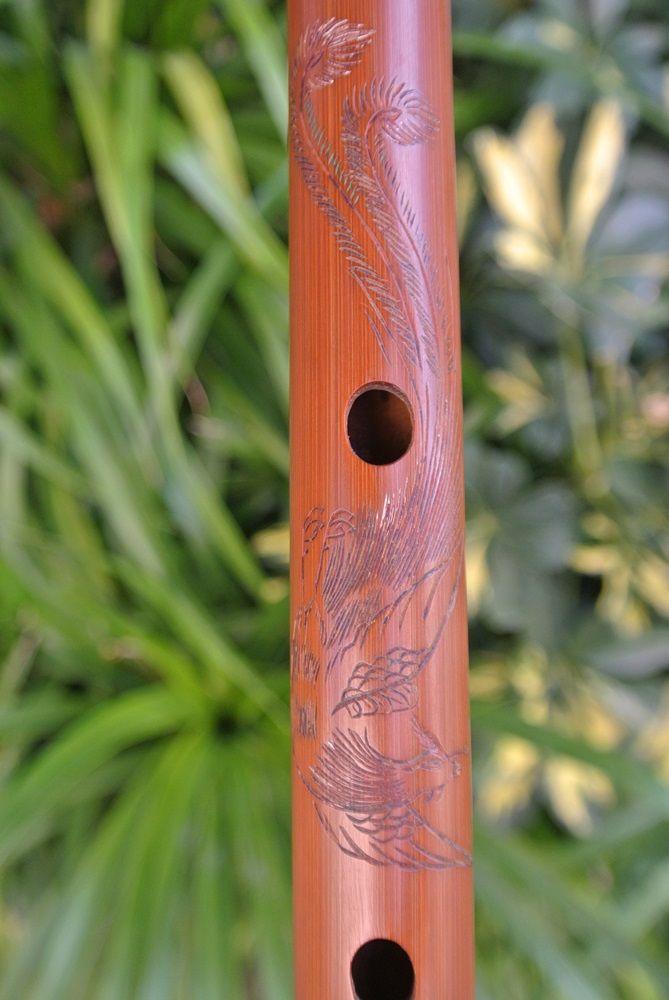 创汇期玉屏龙凤竹笛子一对