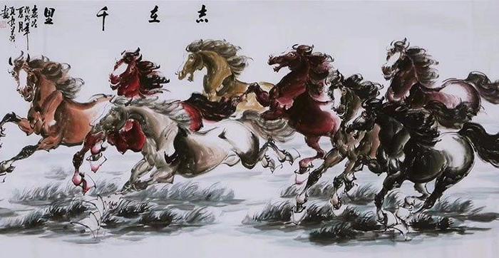 孔庆义 183 小八尺八骏图