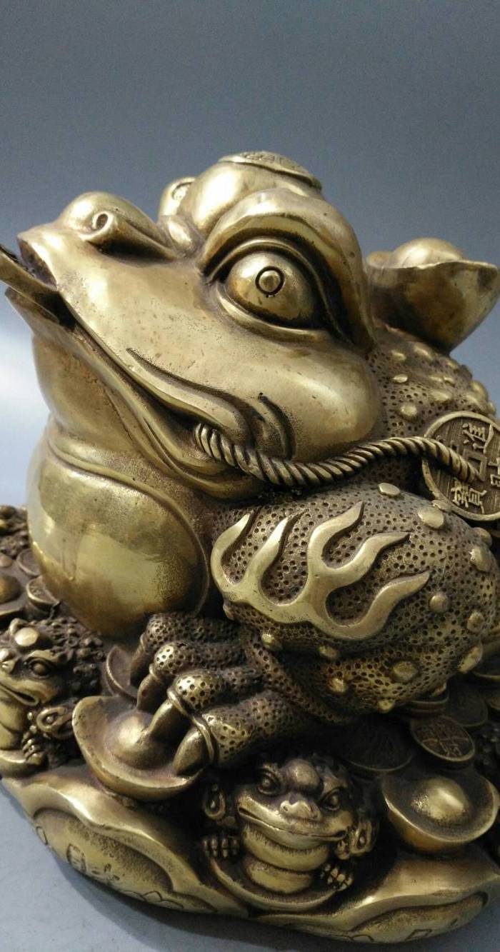 旧藏大明宣德年制铜鎏金 金蟾 一件