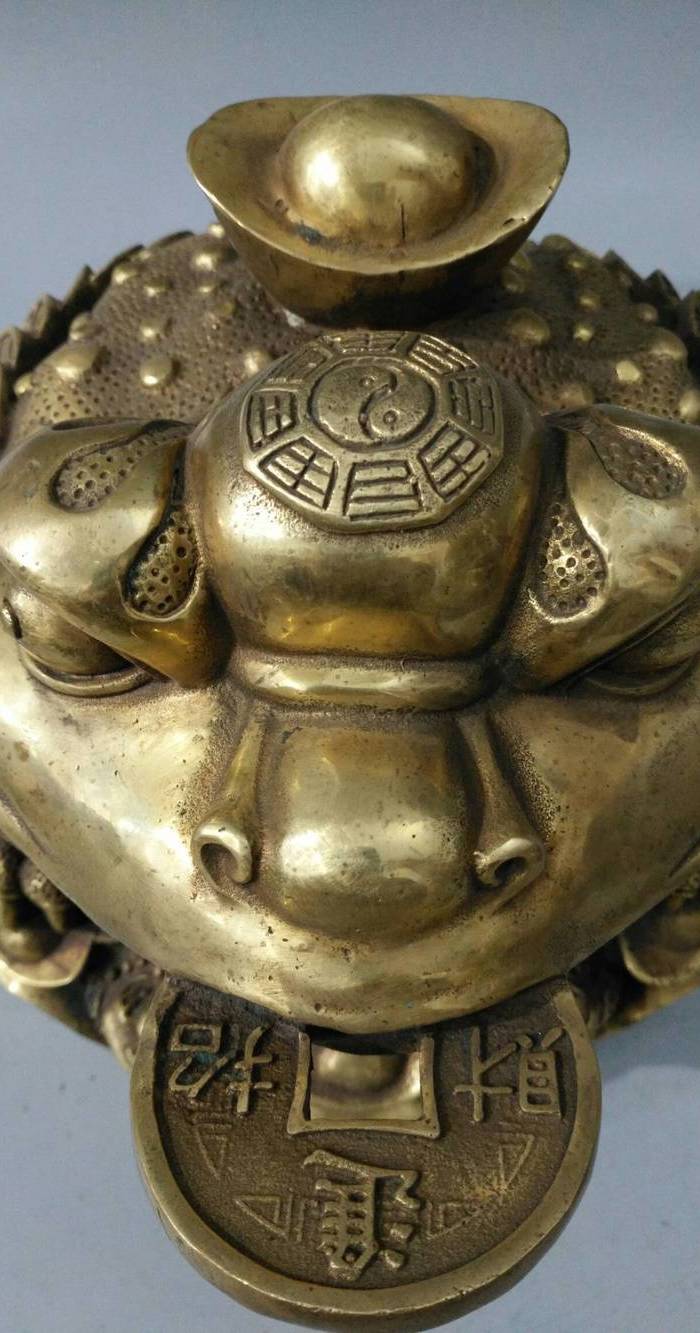 旧藏大明宣德年制铜鎏金 金蟾 一件