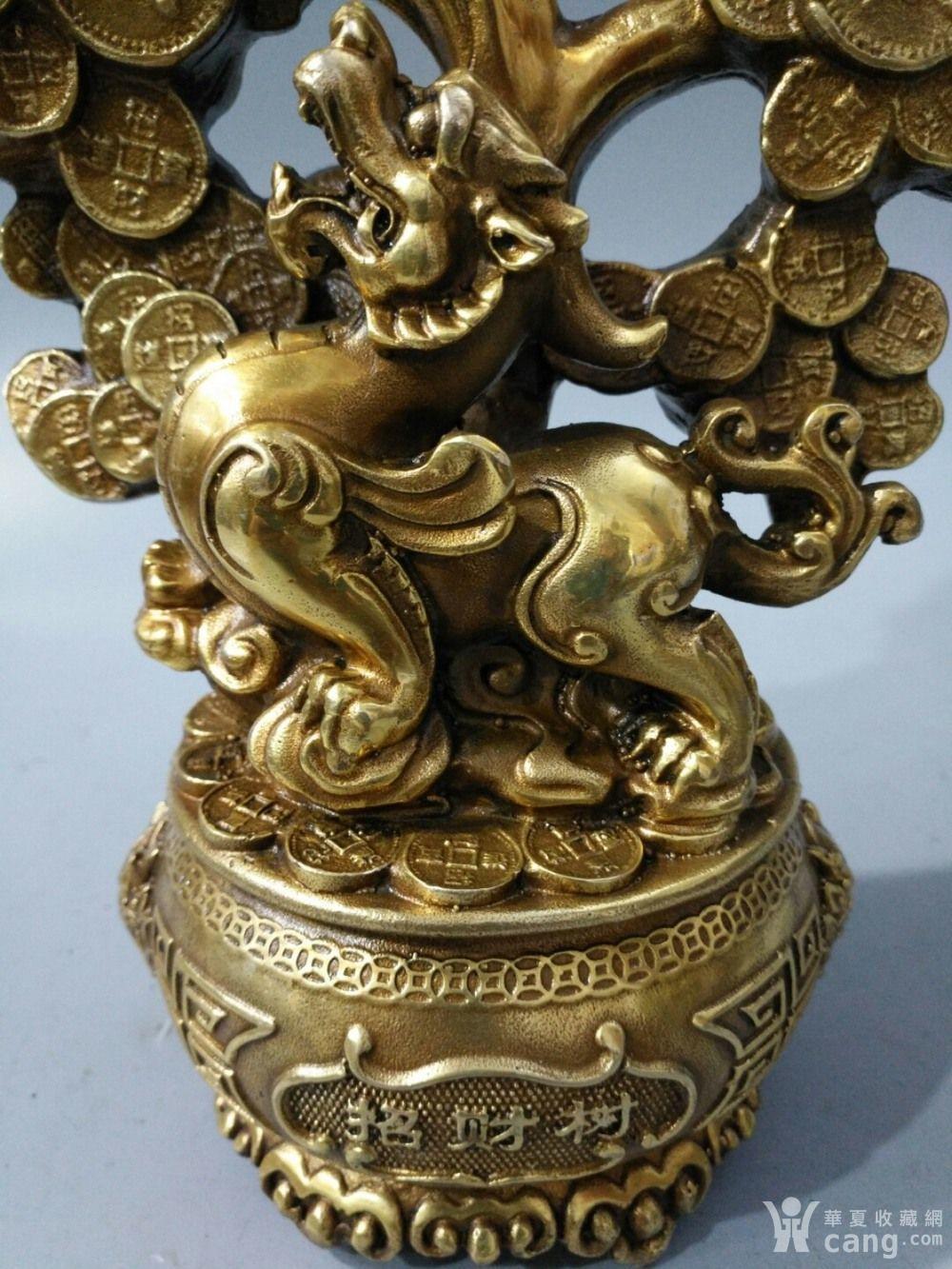 旧藏乾隆年制铜鎏金貔貅 聚宝盆 招财树