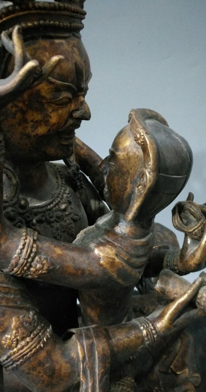 回流lao黄铜藏传佛教 欢喜佛 一尊