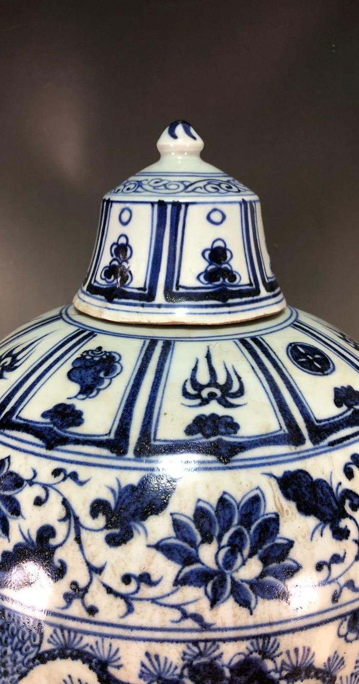 元代青花鬼谷子下山梅瓶