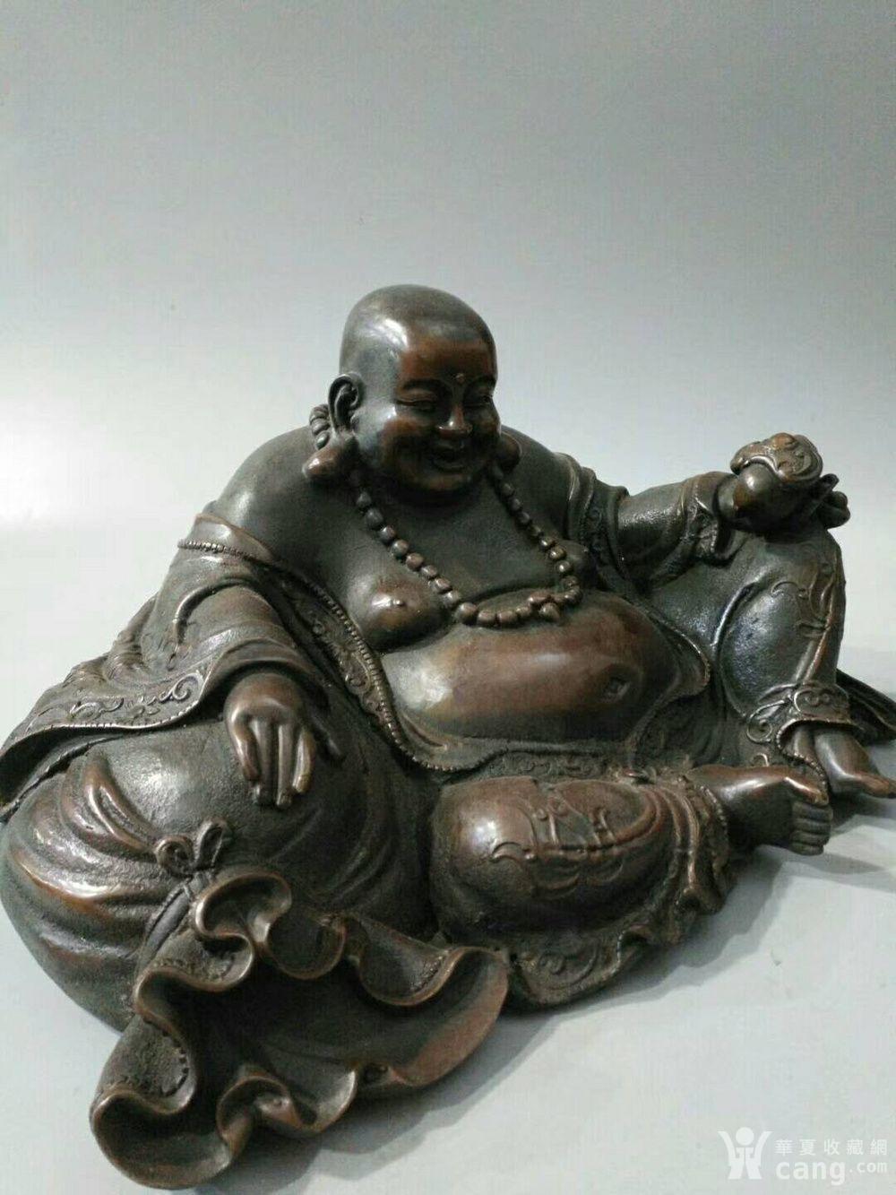 旧藏乾隆年制红铜 弥勒佛 一尊