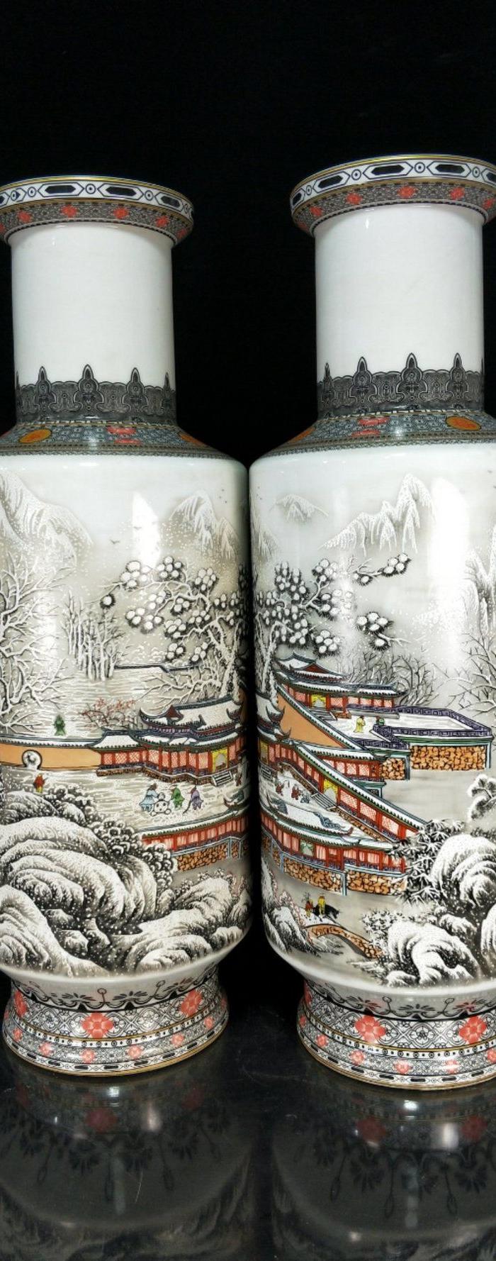 清粉彩瑞雪兆丰年棒槌瓶